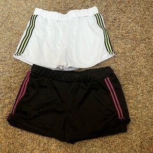 ⭐️EUC - 2 Pairs Pinc Athletic Mesh Shorts in White & Black - Girls Size M